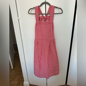 Claudie Pierlot Red Gingham bow back midi Dress size small